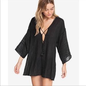 Robin Piccone Michelle Tunic Cover Up in Black Large